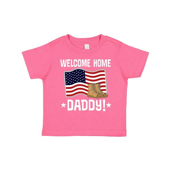 Inktastic Military Dad Welcome Home USA Flag Boys or Girls Toddler T-Shirt