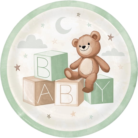 96/Case Bulk Teddy Bear 8.75 Inch Dinner Plate
