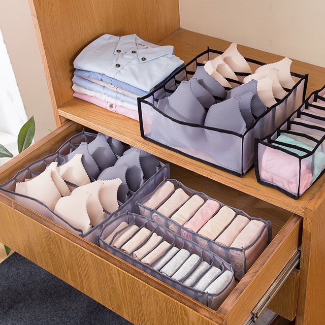 Cajón de almacenamiento para el hogar, caja de almacenamiento de malla para armario, organizador de almacenamiento de ropa interior, sujetadores y calcetines