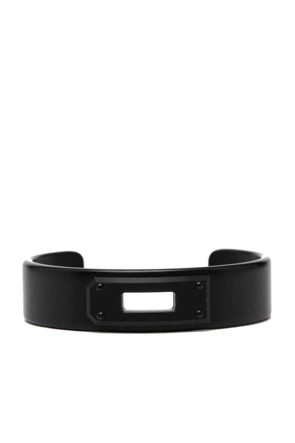 Pre-Owned Hermes Kelly Bangle, Size T5, So Black Plated Aluminum, Men's.