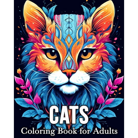 Cats Coloring Book for Adults: 50 Cute Images for Stress Relief and Relaxation, (Paperback)