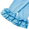 thumbnail image 6 of ZVAVZ Toddler Girls Ruffle Leggings Floral Trim Elastic Waist Long Pants Little Kids Casual Stretchy Dance Yoga Leggings Blue,3 Years, 6 of 7