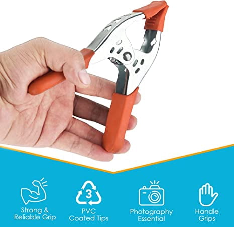 20 Pack 6-Inch Heavy Duty Metal Spring Clamps – 2.5" Jaw Opening, Strong Grip Large Clips for Woodworking, Photography Backdrops, Crafts, DIY Projects