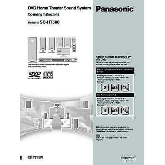 Instruction Manual ONLY for Panasonic SA-HT500 Home Theater System Owners Instruction Manual REPRINT