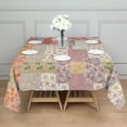 thumbnail image 3 of Pioneer Flower Floral Print Pattern Square Tablecloth,Waterproof Square Table Cover,Wipeable Spillproof Washable Table Cover for Home Kitchen Party Decor 52"x52"(132x132cm), 3 of 6