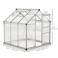 thumbnail image 3 of Outsunny Greenhouse, Walk-In Hot House, Clear PC Board with Sliding Door, 3 of 10