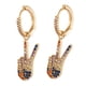 thumbnail image 4 of preciosos pendientes de perno prisionero en apariencia , pendientes de gota, chapados en oro para la de , boda de Navidad Fernando Pendiente de botón festivo para niñas, 4 of 6