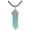 Blue Amazonite, variant on Natural Red Jasper Gemstone Hexagonal Pointed Reiki Chakra Pendant Genuine Leather Necklace 18 Inch
