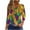 A24 Yellow, variant on Cadancy Womens Mardi Gras Shirt 3/4 Sleeve Pullover Henley Button V Neck Tunic Tops Casual Loose Trendy Rave Party Holiday Carnival Blouse