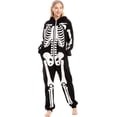 thumbnail image 6 of Joyfy Skeleton Costume for Adult Unisex Zip-Up Hooded Jumpsuit Pajama for Halloween Party Cosplay and Themed Events, 6 of 9