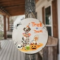 thumbnail image 3 of Trick or Treat German Shorthaired Pointer Funny Mummy Cosplay Pumpkin Candy Basket Round Wood Sign GSP Lover Dog Gift Hanging Wall Home Decor - 12016, 3 of 5