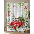thumbnail image 4 of Christmas Truck Shower Curtain Set, Waterproof Shower Curtains for Bathroom, Xmas Trees Red Birds Snowflake Winter Washable Fabric Cloth Bath Curtain for Bathtub Decoration with Hooks 60x72 Inches, 4 of 6