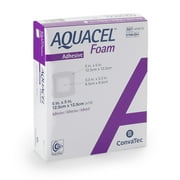 (2 pack) Convatec AQUACEL Foam 5x5 Wound Dressing with Silicone Gel Adhesive, 10ct Box, Sterile
