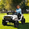 thumbnail image 3 of 12V Kids Ride on Car, Electric Vehicle for Toddlers with Remote Control, 3 Speeds, LED Lights, Music & USB Port, Battery Powered Ride on Toy Truck for Boys Girls, 3 of 14