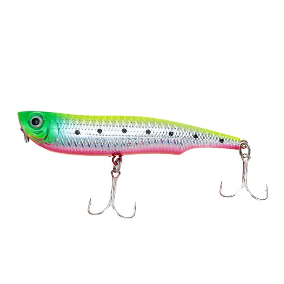 Riousery Señuelo de Pesca Popper Hard Bait 10.5 cm / 4.13 inches 17 g Cebos Artificiales para Agua Dulce y Salada con Ojos 3D Realistas y Anzuelos Triples Súper Afilados para Amantes de la Pesca Verde