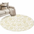 thumbnail image 2 of Yellow Flower Round Area Rug 4 FT, Non Slip Indoor Outdoor Rug, Vintage Farmhouse Boho Leaf Spring Plant Washable Soft Circular Carpet Non-Shedding Floor Mat for Coffee Table Nursery Foyer Balcony, 2 of 8