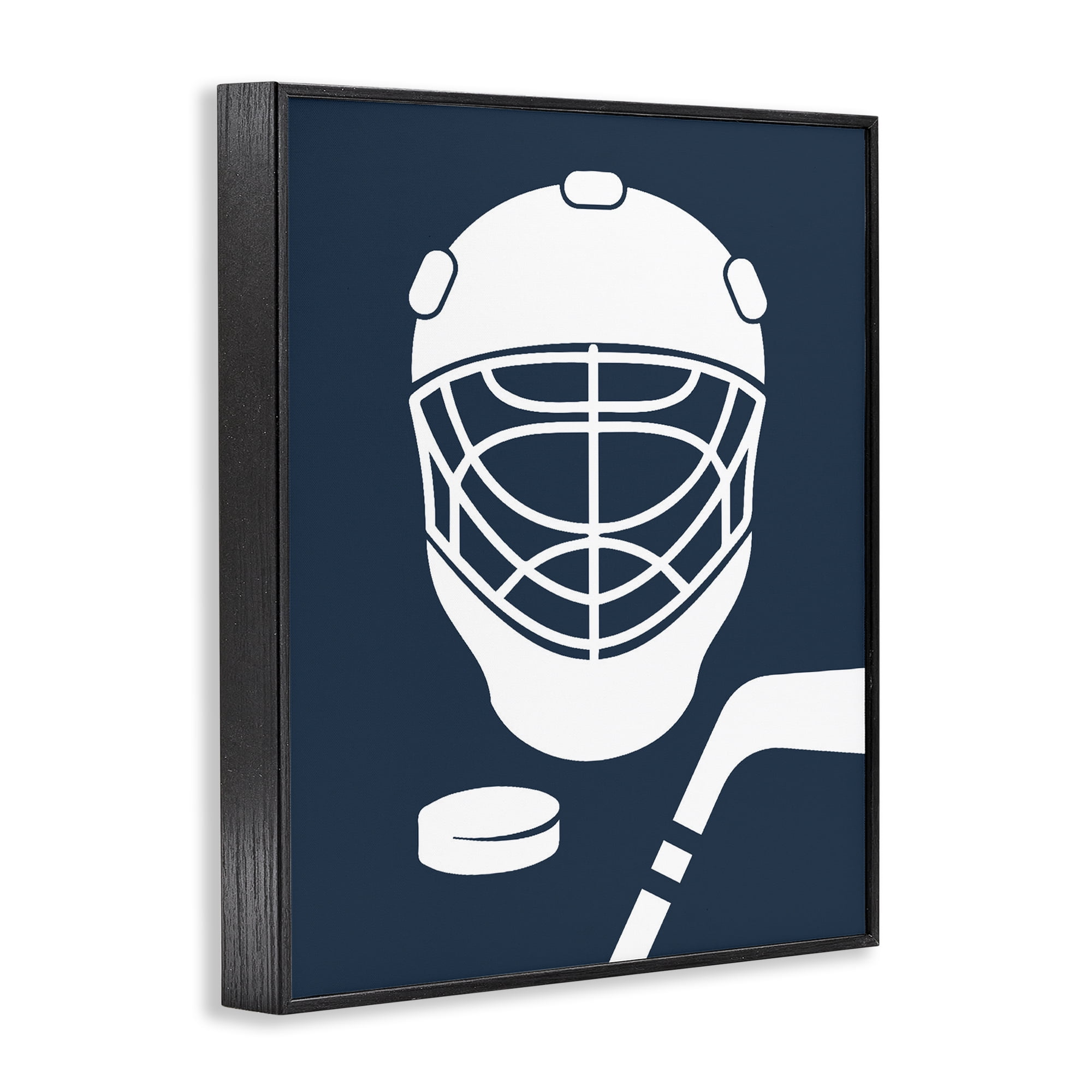 Stupell Industries Hockey Mask Blue & White Black Framed Giclee Art, design by Melody Hogan