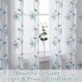 thumbnail image 3 of White Semi Sheer Curtains for Living Room, Floral Embroidered Window Treatments, Voile Grommet Long Window Curtain Set for Bedroom Window Decor, 52" Wx95 L, 2 Panels, 3 of 9