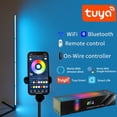thumbnail image 3 of Lámpara de pie LED RGBIC de 180CM, luz de esquina moderna con Control remoto por aplicación inteligente Tuya, luz atmosférica de pie, decoración del hogar, 3 of 4