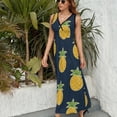 thumbnail image 3 of Ananas - Robe Sans Manches Marine Vêtements Femme Robe style Coréen Vêtements de Bal, 3 of 5