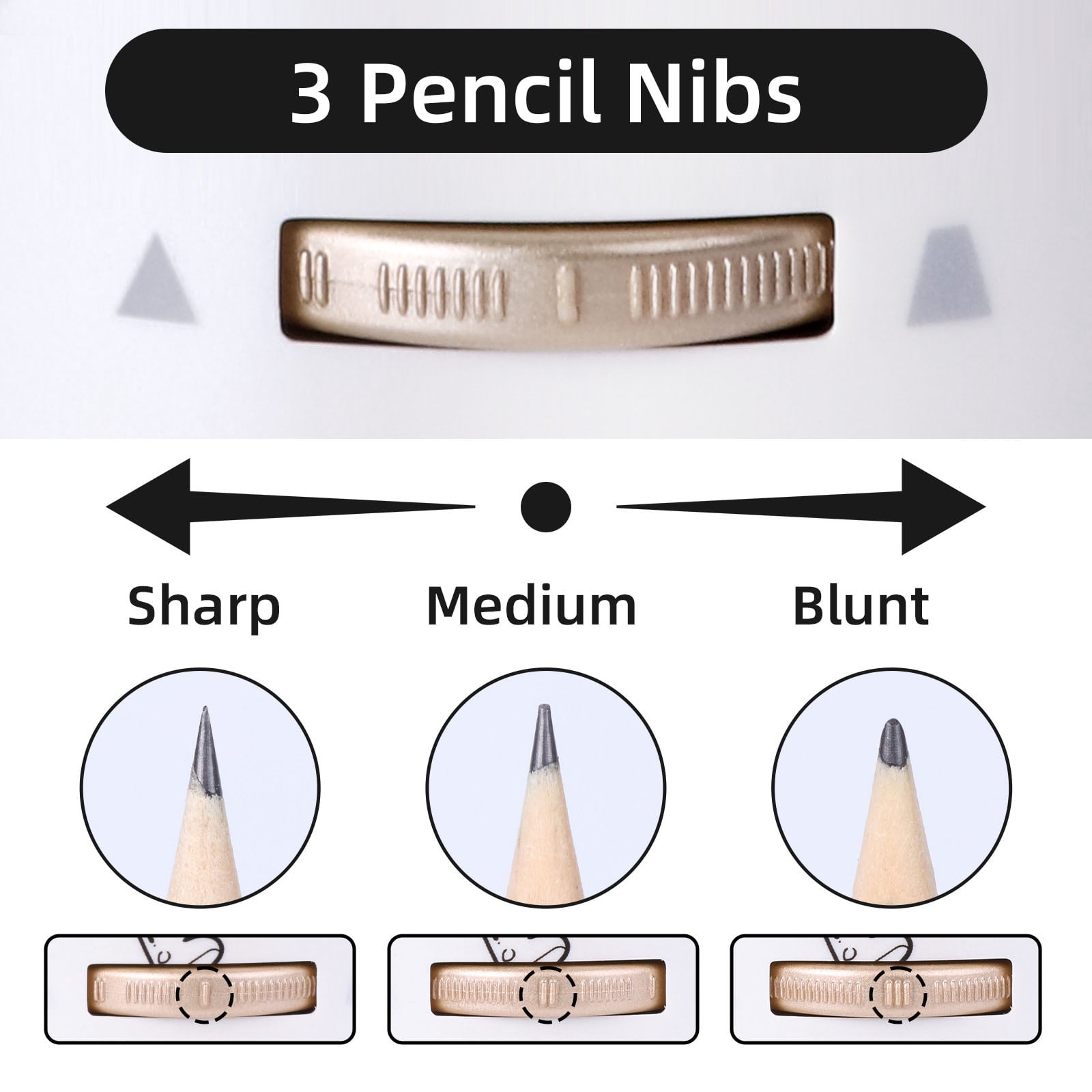 Portable Electric Pencil Sharpener 3 Sharpening Settings Auto Stop Operated Pencil Sharpener For 7-11.5mm Pencil