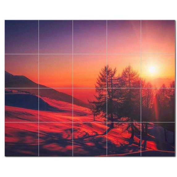Sunset Ceramic Tile Mural Kitchen Backsplash Bathroom Shower, 401527-S54