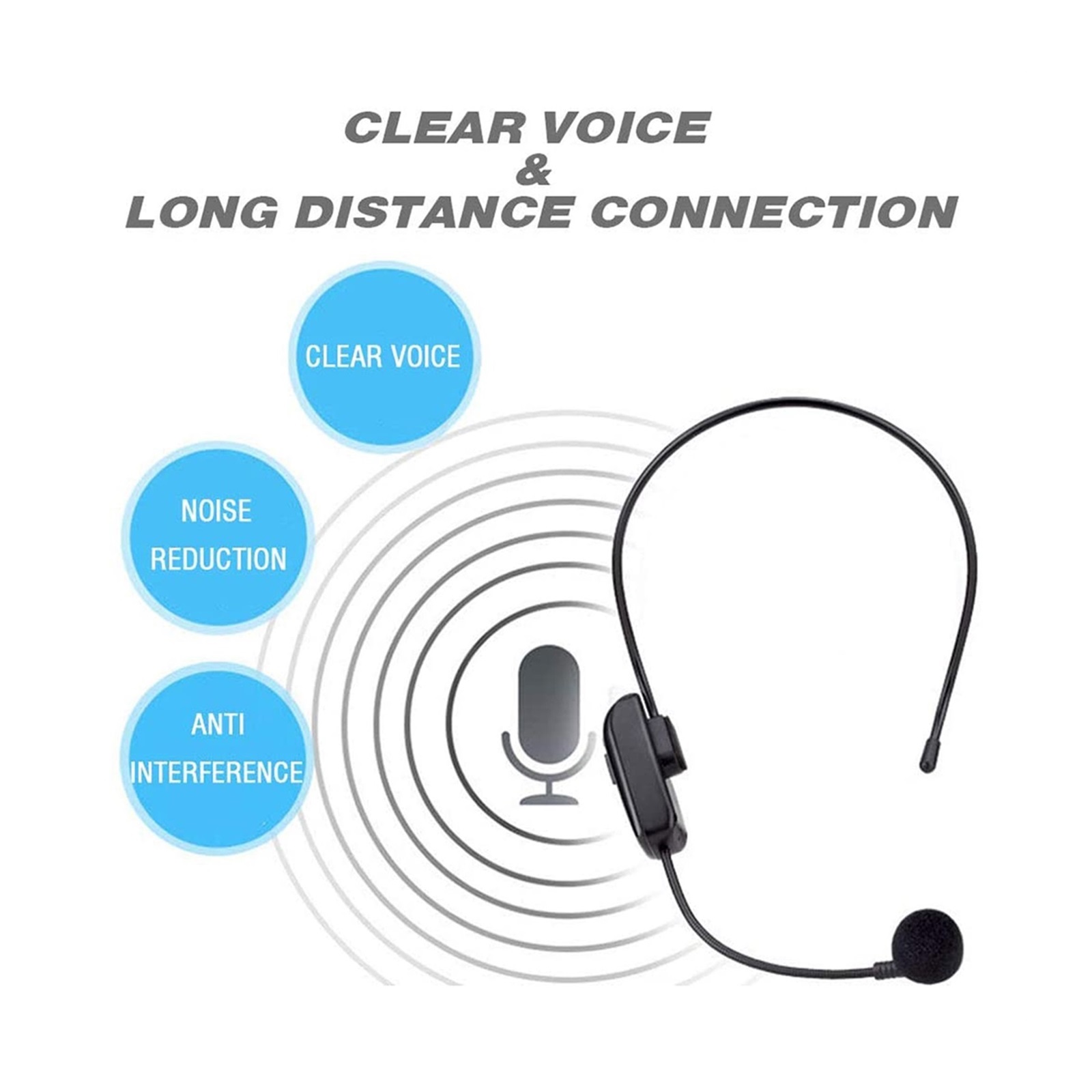 Wireless Microphone Headset Handheld Loudspeaker Set Handsfree Megaphone Voice Amplifier Teacher Microphones ,Powerful Sound