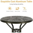 thumbnail image 7 of W WARMHOL Cast Aluminum Patio Bar Table, 31" Outdoor Bar Height Bistro Table with 2" Umbrella Hole, Patio Bistro Round High Top Dining Table Pub Table for Porch Balcony Backyard, Dark Bronze, 7 of 7