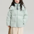thumbnail image 4 of NAISIBABY Girls Hooded Puffer Jacket 8T, Zipper Long Length Thermal Warm Winter Fashion Casual Padded Coat Green(5-15T), 4 of 4