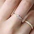 thumbnail image 3 of Lzz 14k Gold Simple Diamond Ring Cubic Zirconia Stackable Diamond Ring Ladies Wedding Ring Size 6-10 (US Code 6), 3 of 4