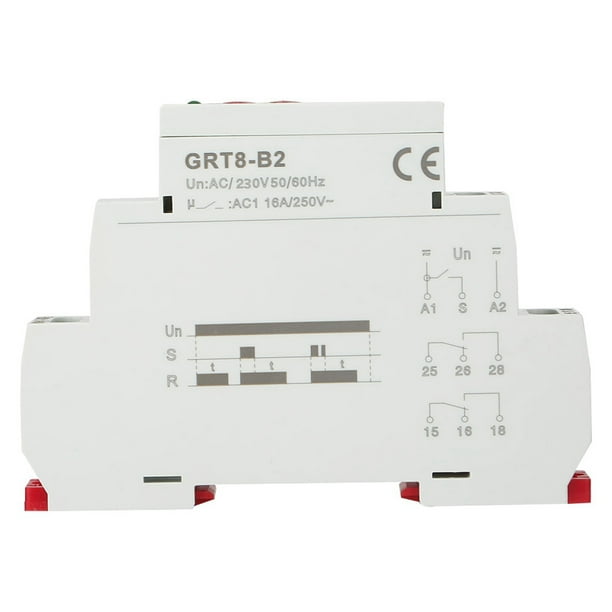 Time Relay, 2 Function Modes Single Function Time Relay, A1A2 Din Rail