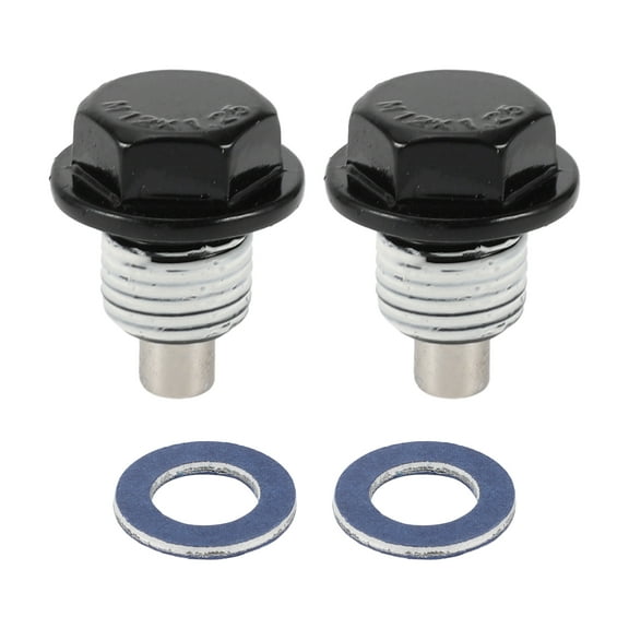 Unique Bargains 1 Set Oil Drain Plug for Toyota Tacoma Tundra Camry Corolla 4Runner Oil Pan Drain Bolt Screw Thread Repair No.9043012031 White Metal Magnetic M12x1.25