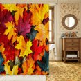 thumbnail image 2 of Erosebridal Maple Leaves Shower Curtain 72Wx84L,Fall Foliage Bathroom Shower Curtain,Rainbow, 2 of 6