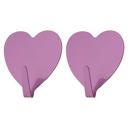 

WEPRO 2PCS Wrought Iron Love Hook Self-adhesive Punch-free Stainless Steel Hook Heart-shaped Hook Home Creative Decoration
