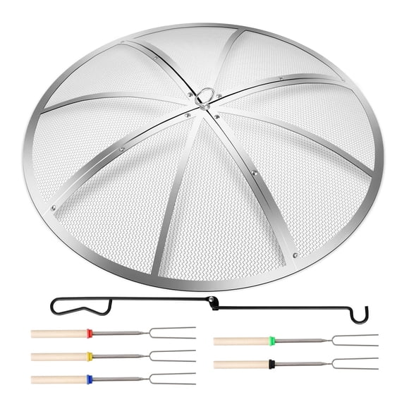 Pantalla para fogatas Baitedelai de acero inoxidable de 102 cm con accesorios