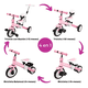 thumbnail image 2 of Triciclo Evolutivo The Baby Shop  4 en 1 Bicicleta de Equilibrio y Balance Rosa -, 2 of 7