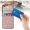 thumbnail image 3 of Wallet Case for Samsung Galaxy S21 Ultra, Back Card Slots/Bag Magnetic Button Ring Holder Stand Cover with RFID Blocking Wrist Hand Strap Luxury PU Leather Anti-Shocks Case,Rosegold, 3 of 9