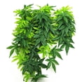 thumbnail image 3 of Flmtop Aquarium Reptile Fish Tank Artificial Plastic Fake Hanging Leaves Plant Decor Green, 3 of 8
