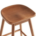 thumbnail image 5 of Farini 25.9" Saddle Counter Height Stools Set of 2, Wood Backless Bar Stools with Footrest for Kitchen Island, Walnut, 5 of 5