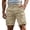 Khaki, variant on Cargo Shorts for Men Summer Comfortable Retro Elastic Waist Pockets Soft Outdoor Loose Mens Casual Shorts Black S