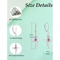 thumbnail image 6 of VESITIM Cross Earrings for Women Rose Flower Earring 925 Sterling Silver Dangle Drop Religious Jewelry Gift with Heart Created Amethyst Birthstones, 6 of 7