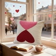 thumbnail image 3 of Valentine's Day Embroidered Heart Pillowcase - Soft Breathable Cushion Cover, Romantic Home Decor for Sofa & Bed, Washable Accent, for Christmas & Valentine's Day Love-Themed, 17.72*17.72in, C, 3 of 8