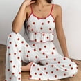 thumbnail image 4 of 2 Piece Pajamas Set for Women BWASD Ribbed Ruffled Camisole Top and Long Soft Loungewear Outfits Nightwear Comfy Sleepwear Sping Summer Home Suit 2026 S-XXXL Red, 4 of 5