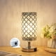 thumbnail image 3 of Lámpara De Escritorio Táctil De Cristal, Bombilla LED Blanca Cálida De 3000K Con Puerto De Carga USB C + A, Batería De 4000MAH, Luz Para Mesita De Noche De Dormitorio, 2 Uds., 3 of 7