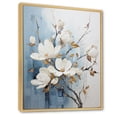 thumbnail image 2 of Designart "Painted Blue And Gold Magnolias I" Magnolias Floater Framed Canvas Wall Art, 2 of 5