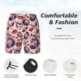 thumbnail image 3 of Yiaed record rock Skull lips Print Mens Swim Trunks Bathing Suit Compression Liner Beach Swim Shorts Swimwear Quick Dry Zipper Pocket No-Chafing Board Short-XX-Large, 3 of 6