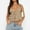 Light Brown, variant on Women Halter Neck Cami Tops Plaid Low Cut Tie-Up Sleeveless Crop Shirt