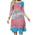 thumbnail image 1 of Robe à Éclaboussures de Peinture Col Carré Robe d'Été Douce Femmes Élégante Robe à Imprimé Licou Robe Courte Éclaboussures de Drapeau, 1 of 4