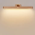 thumbnail image 2 of Lámpara de pared de madera Led, giratoria de 360 ​​° y magnética, luces de pared que funcionan con pilas, luz nocturna Led regulable recargable por USB para lectura, 2 of 5