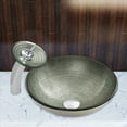 thumbnail image 3 of VIGO Simply Silver Glass Vessel Sink and Waterfall Faucet Set, Oil Rubbed Bronze Finish, 3 of 3